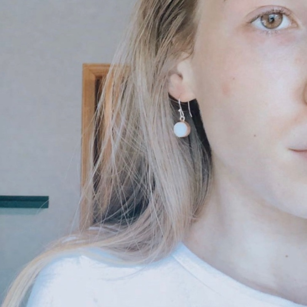 Rose Gold Druzy Dangly Earrings